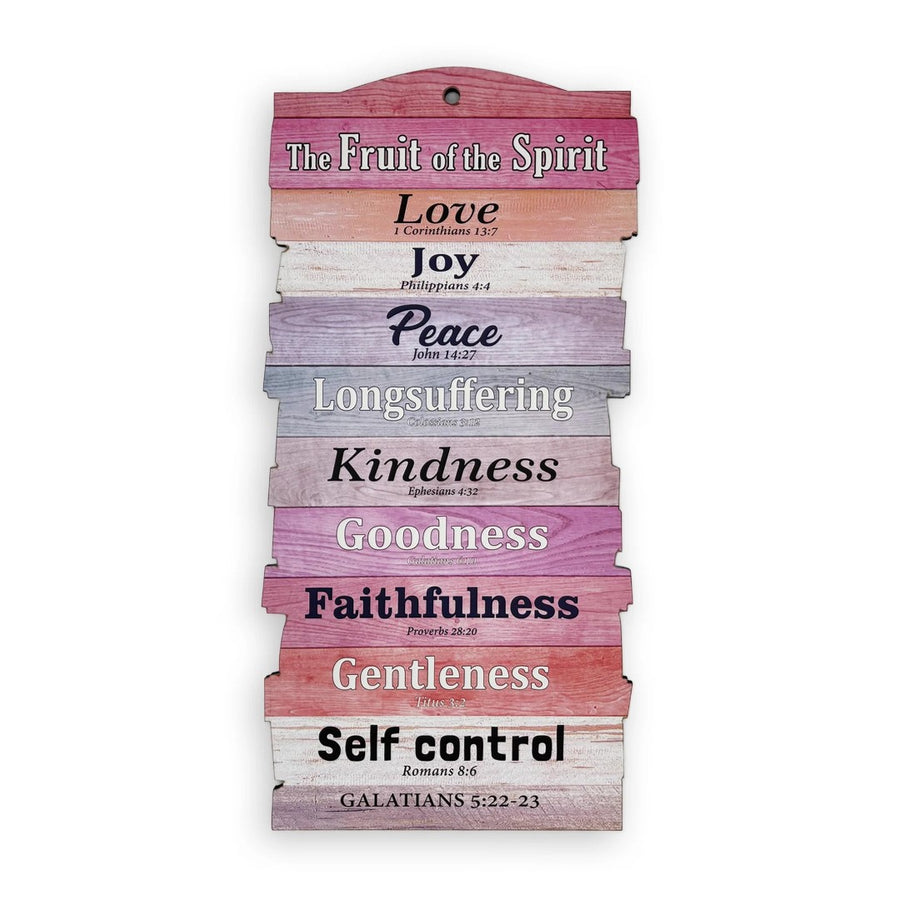 Small Stacked Wooden Plaque – Fruit Of The Spirit - Re-vived