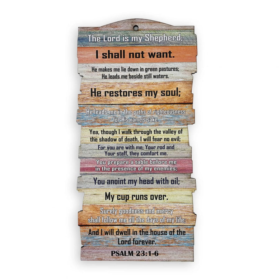 Small Stacked Wooden Plaque – Psalm 23 - Re-vived