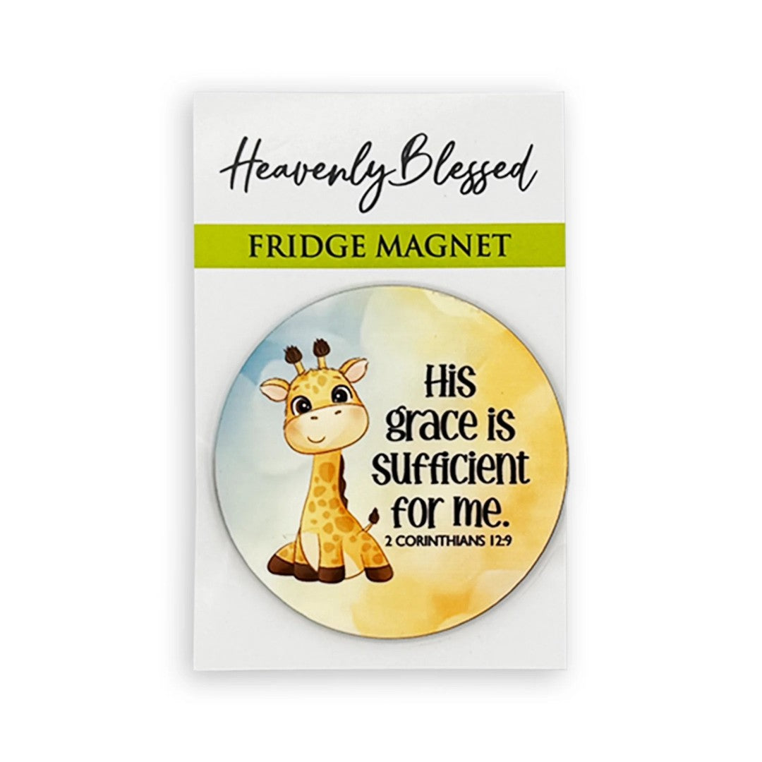 Round Fridge Magnet – His Grace Is Sufficient For Me