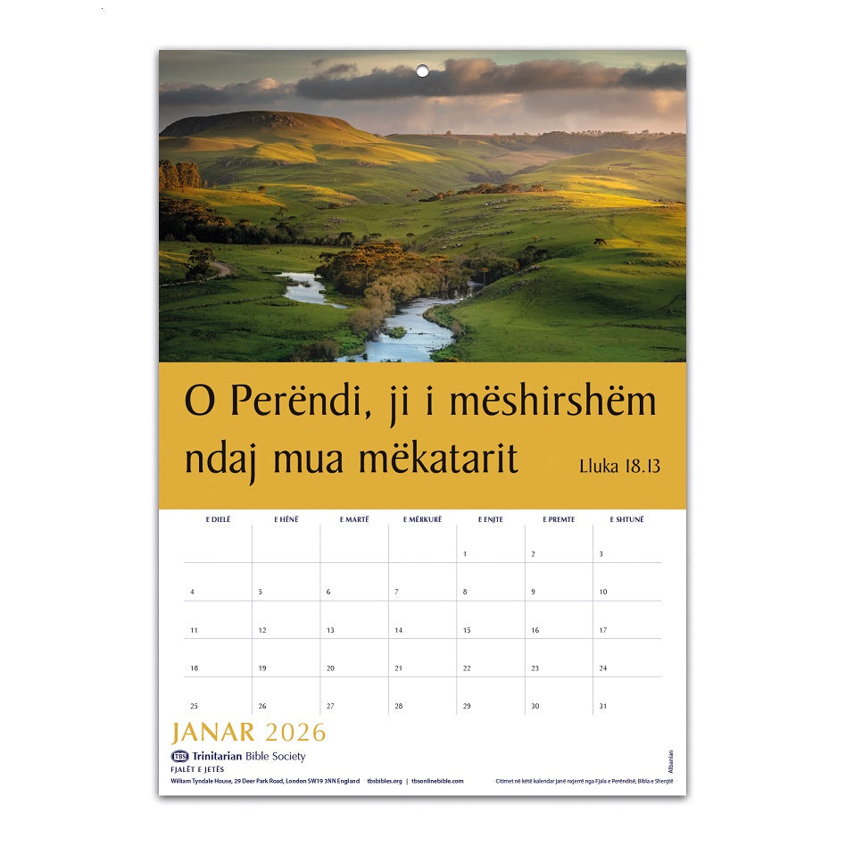 Albanian Words Of Life Calendar 2026