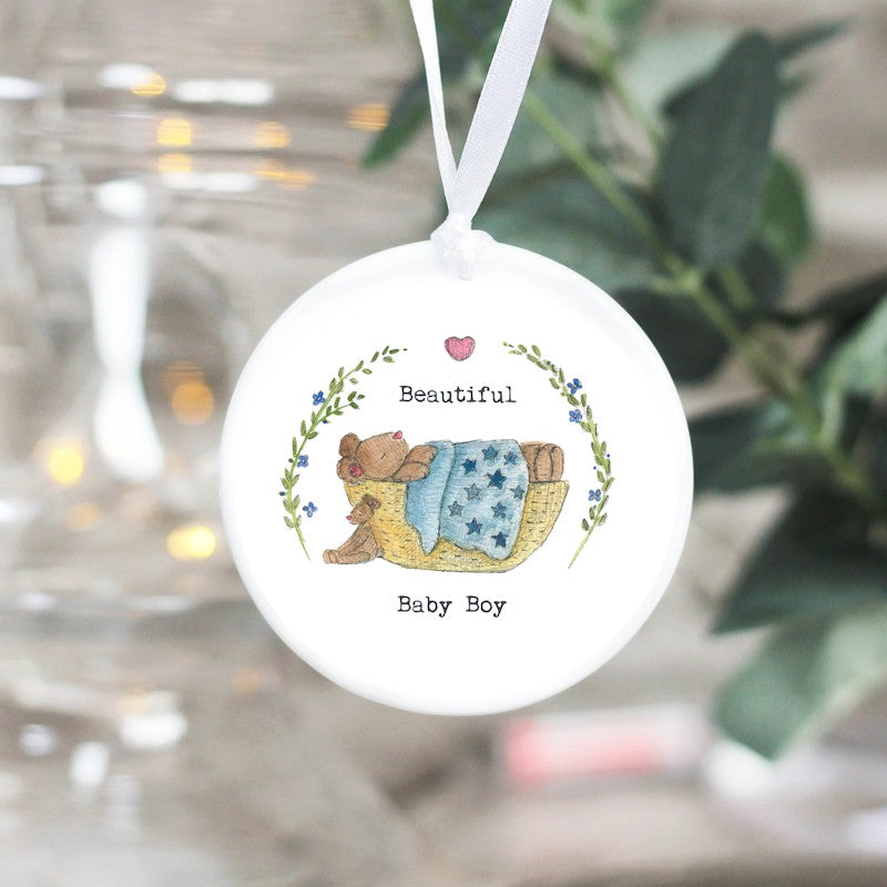 Baby Boy Ceramic Hanging Decoration - Re-vived