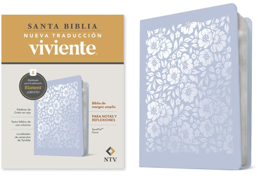 Biblia De Margen Amplio NTV Con Filament, Floral - Re-vived