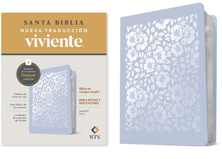 Biblia De Margen Amplio NTV Con Filament, Floral - Re-vived