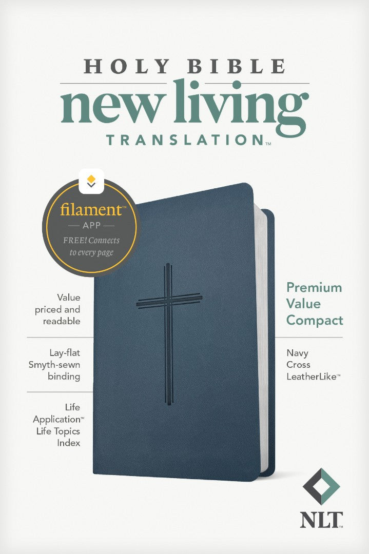 NLT Premium Value Compact Bible, Filament Enabled, Navy