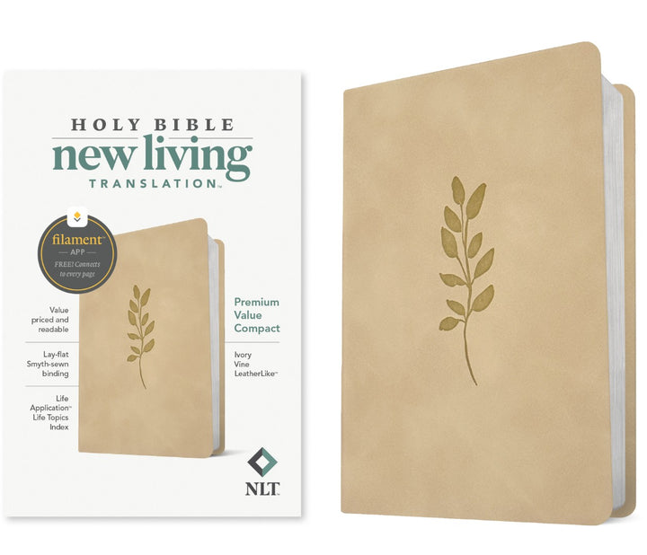 NLT Premium Value Compact Bible, Filament Enabled, Ivory - Re-vived