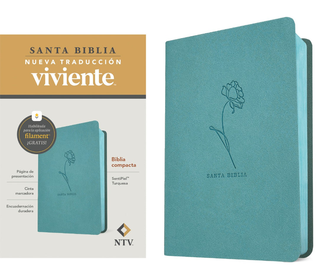 Biblia Compacta NTV, Con Filament, Sentipiel, Turquesa - Re-vived