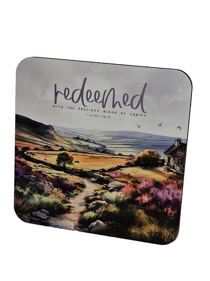 Bible Coaster - Redeemed With The Precious Blood - Re-vived