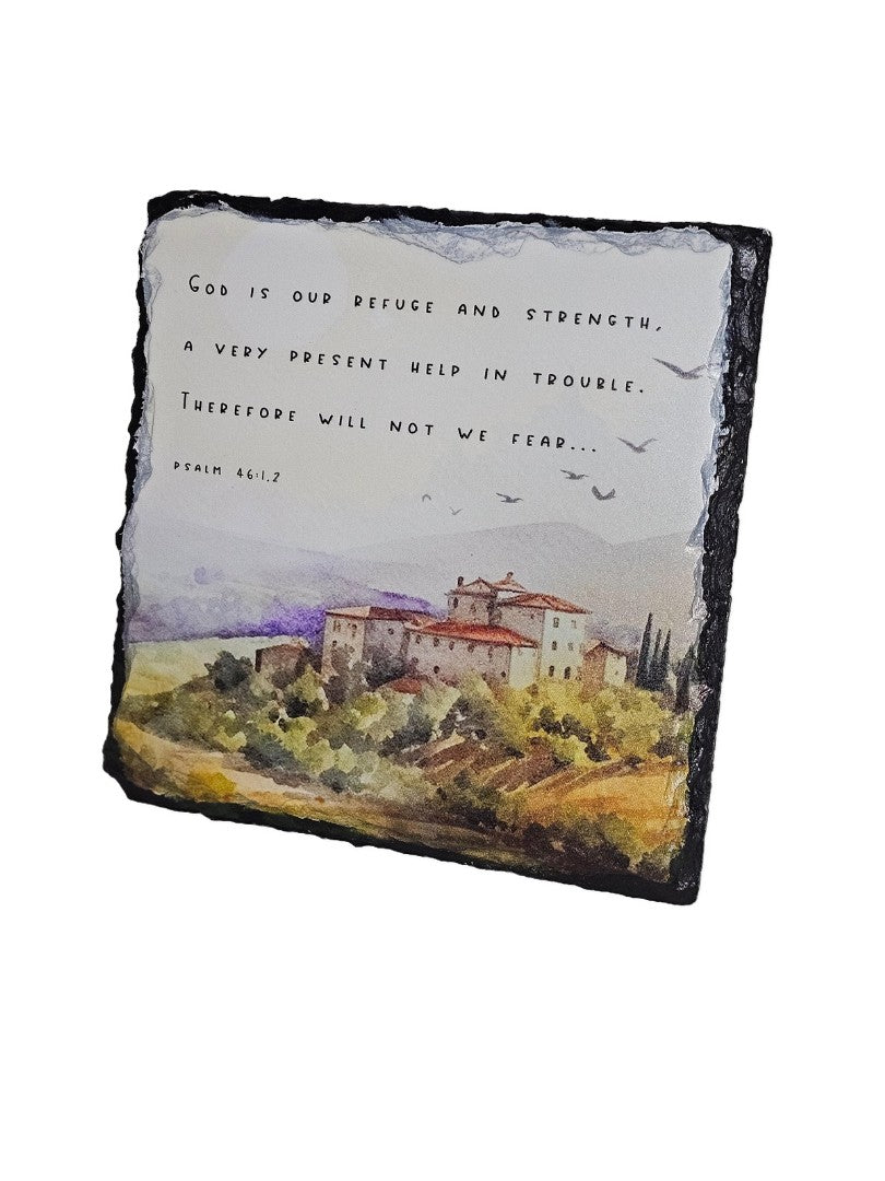Bible Slate - God Is Our Refuge And Strength Italian Scene - Re-vived