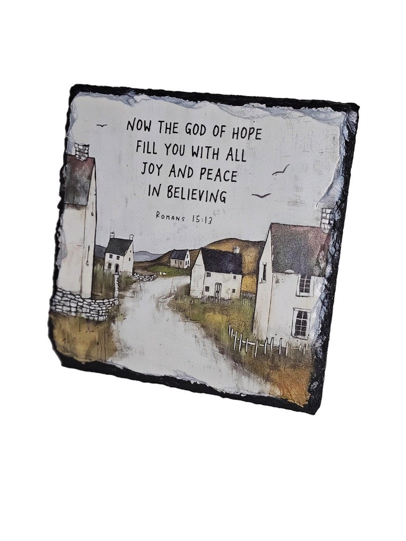 Bible Slate - Now The God Of Hope Fill You - Re-vived