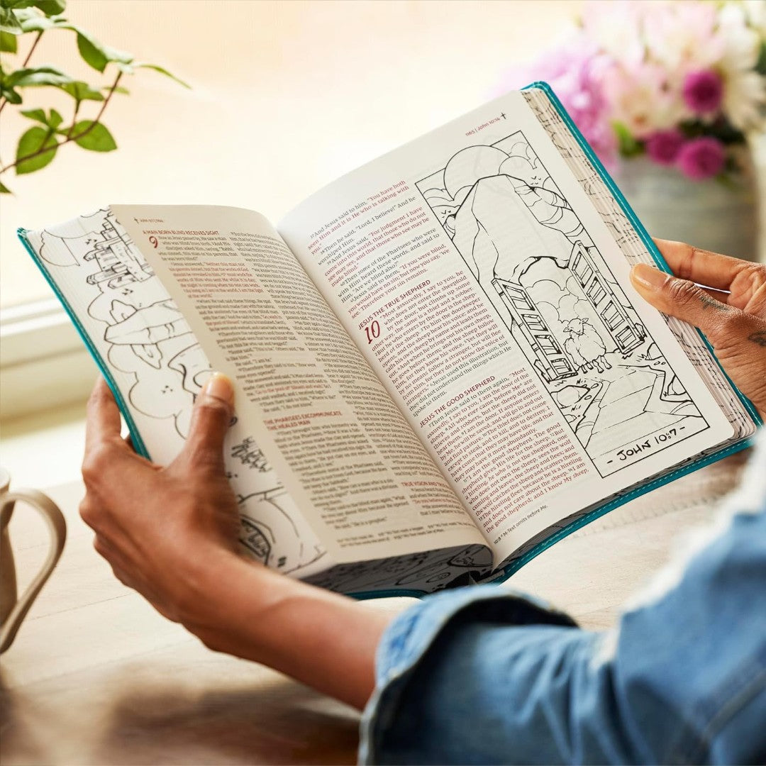 NKJV The Sketchbook Bible Teal Leathersoft