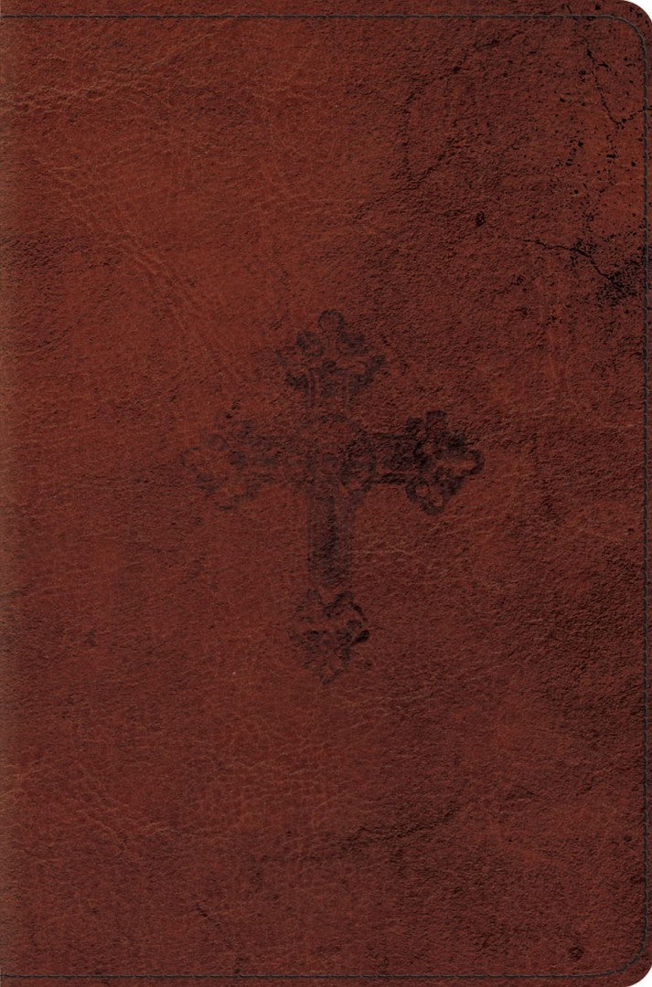 ESV Compact Bible, Walnut, Weathered Cross Design