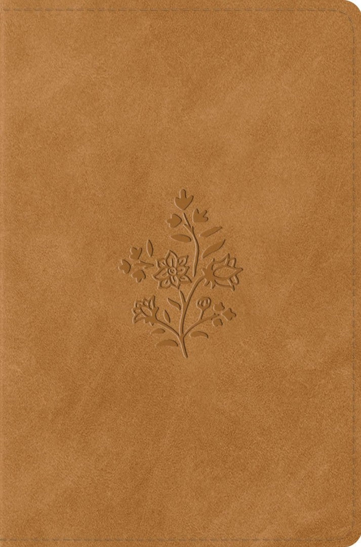 ESV Compact Bible, Nubuck Caramel, Wildflower Design