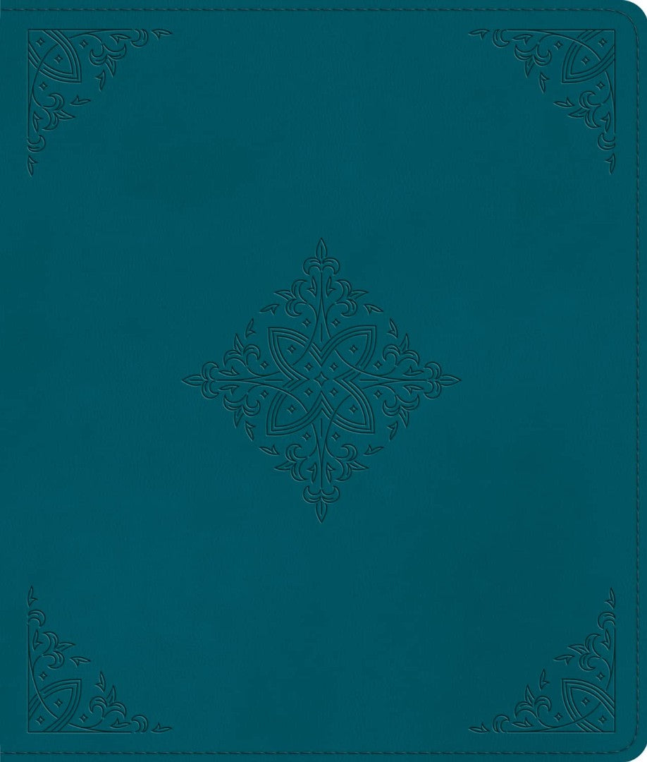 ESV Journaling Bible, Deep Teal, Fleur-De-Lis Design
