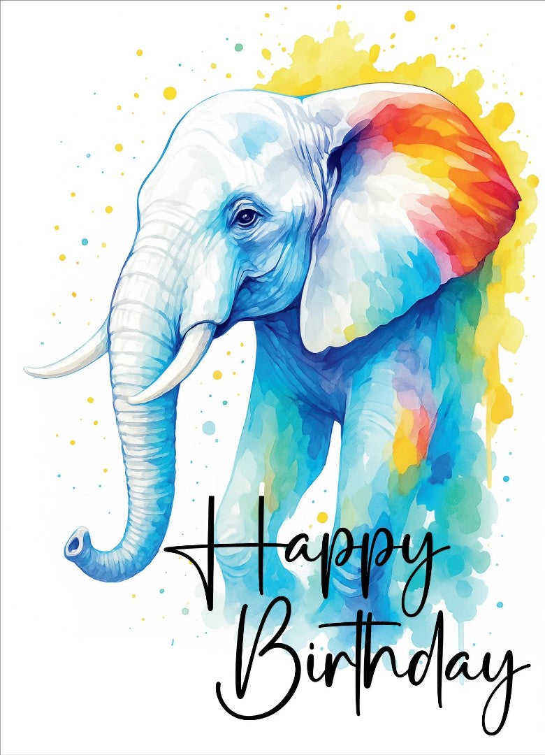 Happy Birthday Elephant Card (pack of 6)