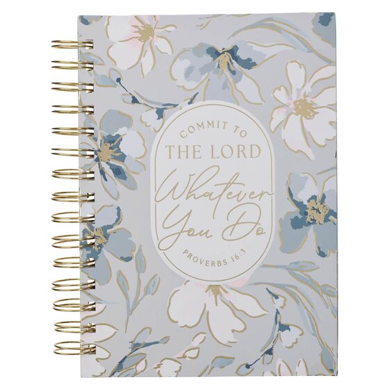 Journal Wirebound Floral Commit To The Lord Prov. 16:3