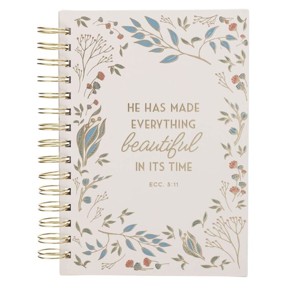 Journal Wirebound Ivory Floral Everything Beautiful Ecc. 3:1