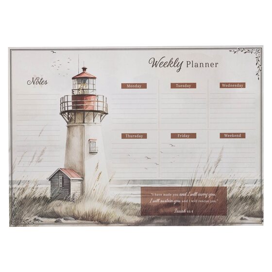 Weekly Planner Undated Lighthouse I Will Carry You Isa. 46:4 - Re-vived
