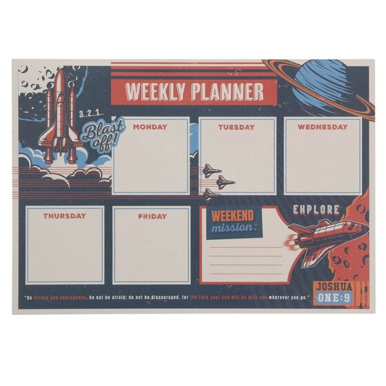 Weekly Planner Undated Strong And Courageous Josh. 1:9 - Re-vived
