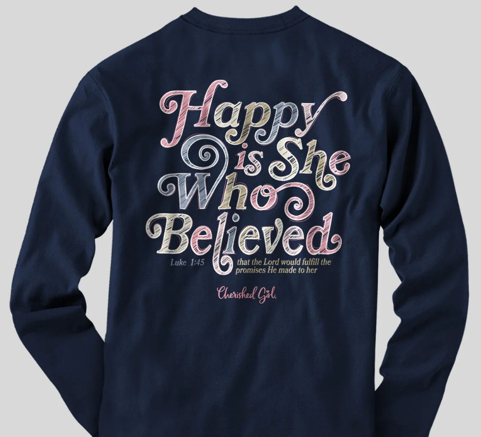 Happy Is She Long Sleeve Tee Medium