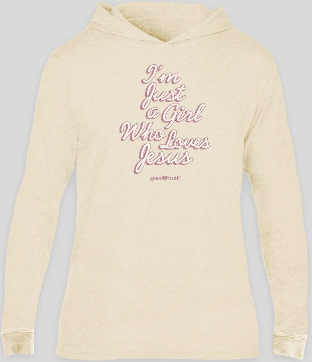 Just a Girl Hoody Tee Large