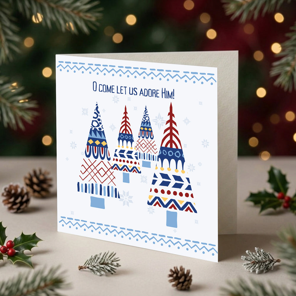 Oh Come Let Us Adore Him Christmas Cards (pack of 10)