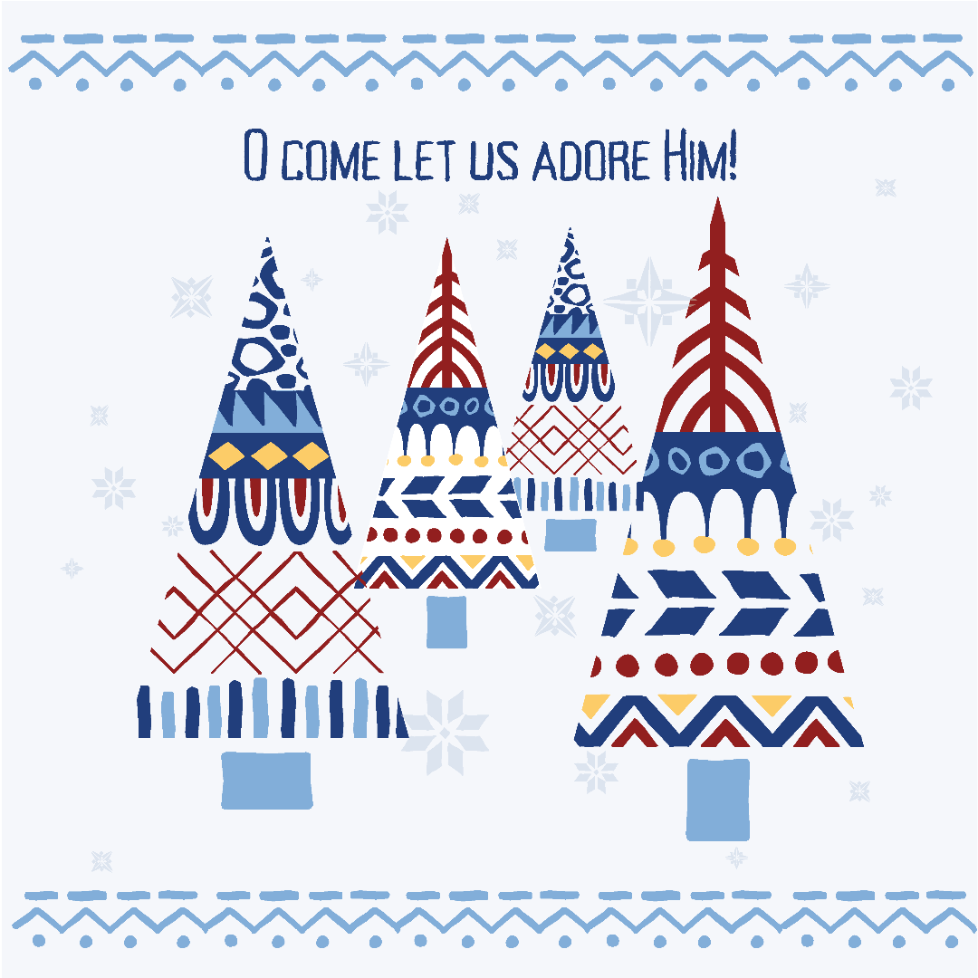 Oh Come Let Us Adore Him Christmas Cards (pack of 10)