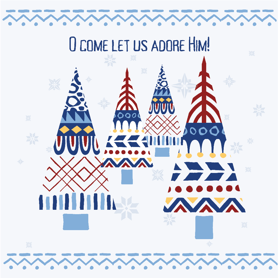 Oh Come Let Us Adore Him Christmas Cards (pack of 10)