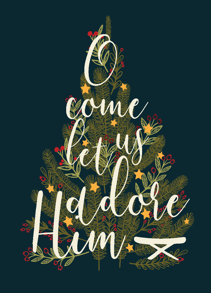 O Come Let Us Adore Him Christmas Cards (pack of 10)