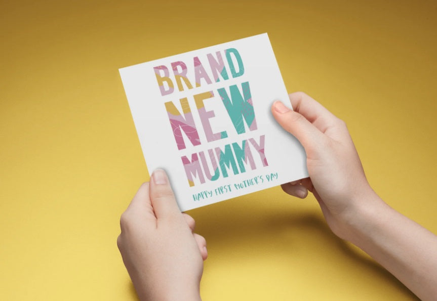 Brand New Mummy Mother's Day (Abstract) Greeting Card & Enve - Re-vived