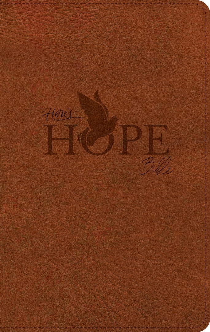 CSB Here's Hope Bible, Burnt Sienna Leathertouch - Re-vived