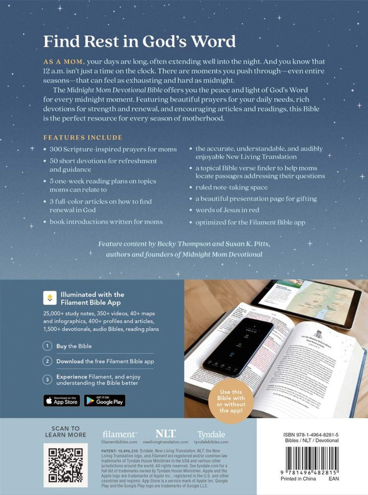 NLT Midnight Mom Devotional Bible - Re-vived