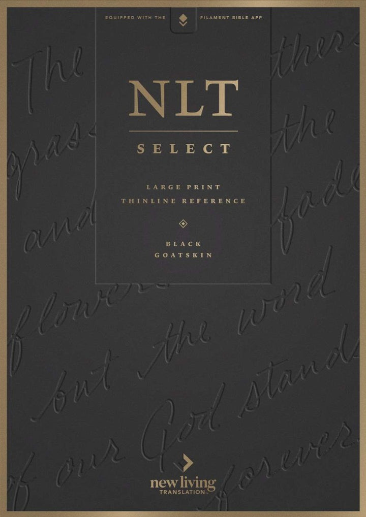 NLT Select Large Print Thinline Reference Bible, Black - Re-vived