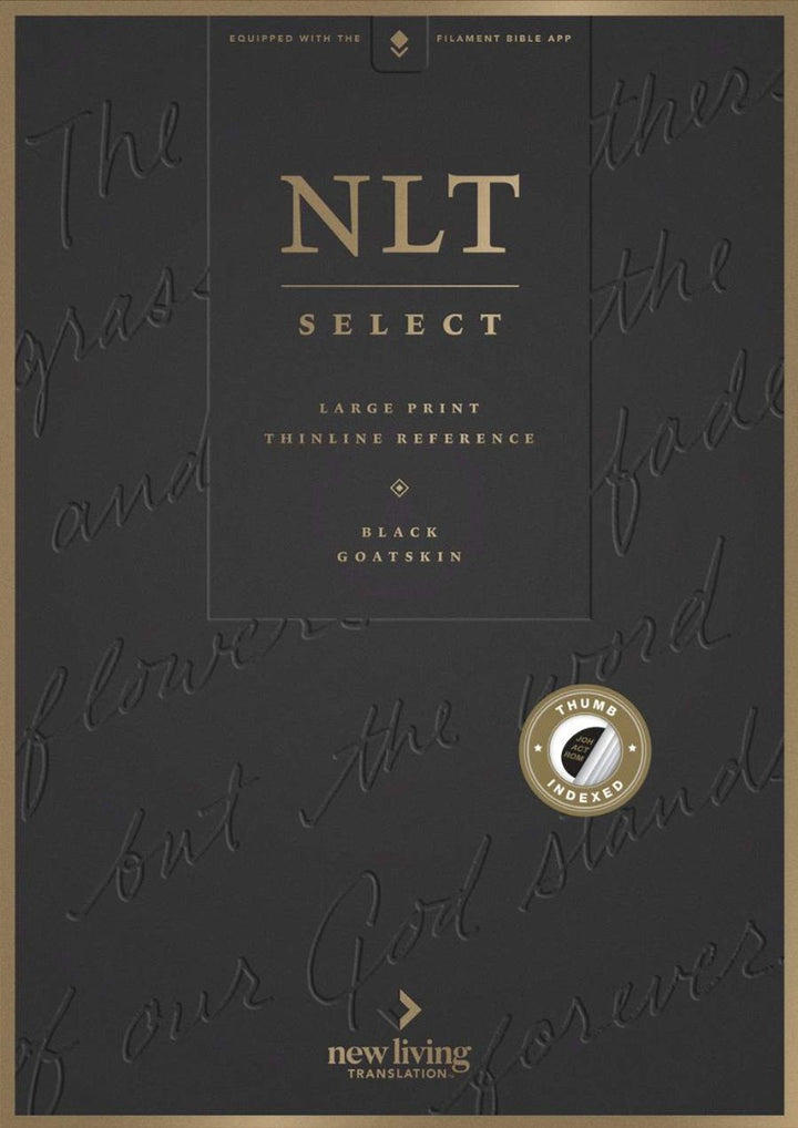 NLT Select Large Print Thinline Reference Bible, Black - Re-vived