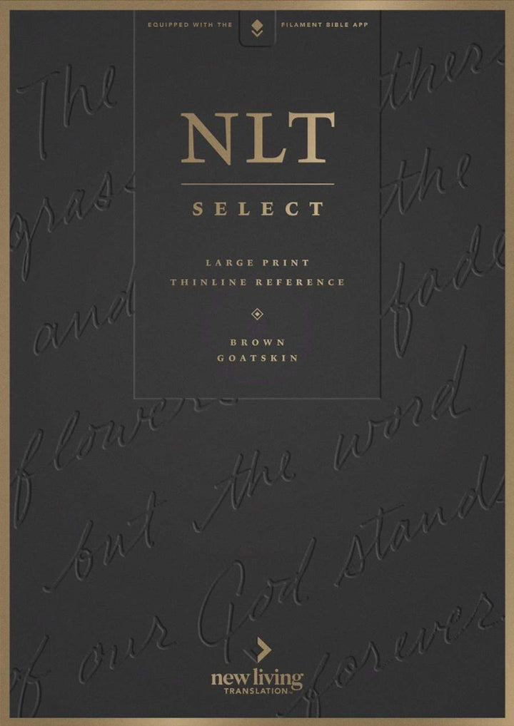 NLT Select Large Print Thinline Reference Bible, Brown - Re-vived