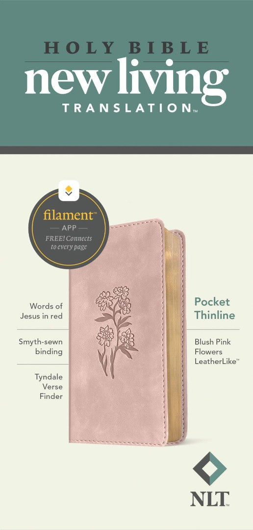 NLT Pocket Thinline Bible, Filament Enabled, Blush Pink - Re-vived