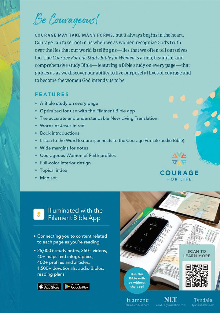 NLT Courage for Life Study Bible for Women, Filament Enabled - Re-vived
