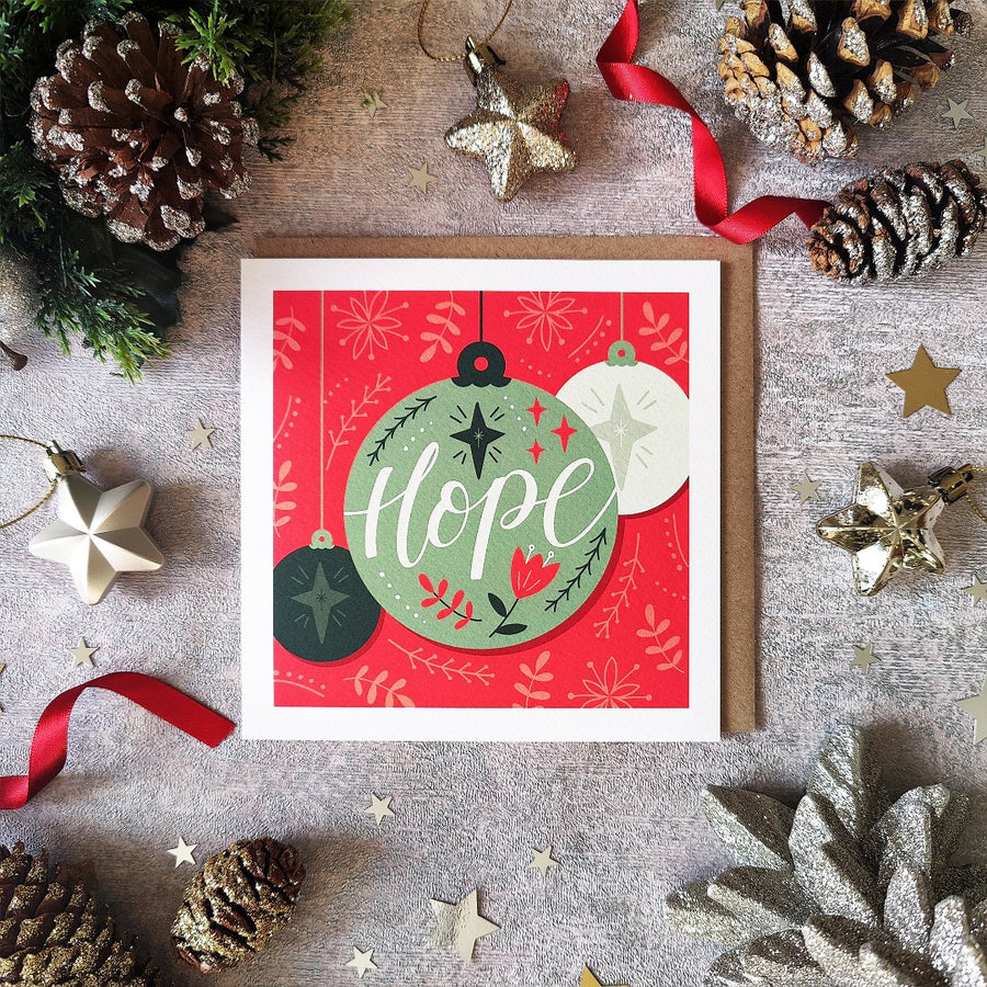 Hope Bauble - Christmas Card - Re-vived