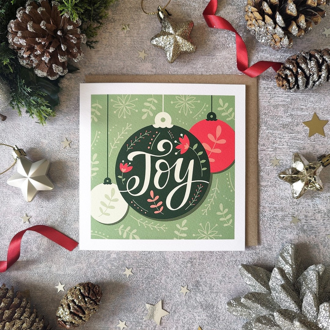 Joy Bauble - Christmas Card - Re-vived