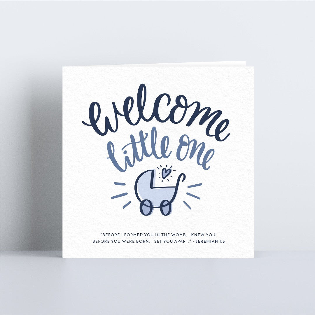 Welcome Little One Card - Blue - Re-vived