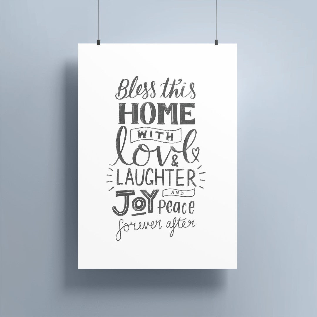 Bless This Home A4 Print - Re-vived