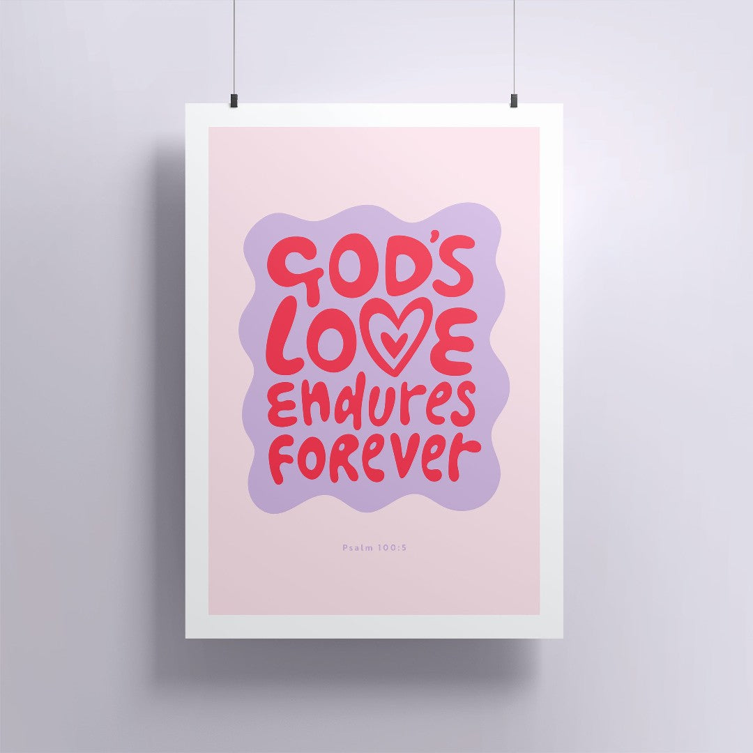 God's Love Endures A5 Print - Re-vived
