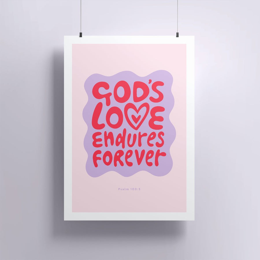 God's Love Endures A5 Print - Re-vived