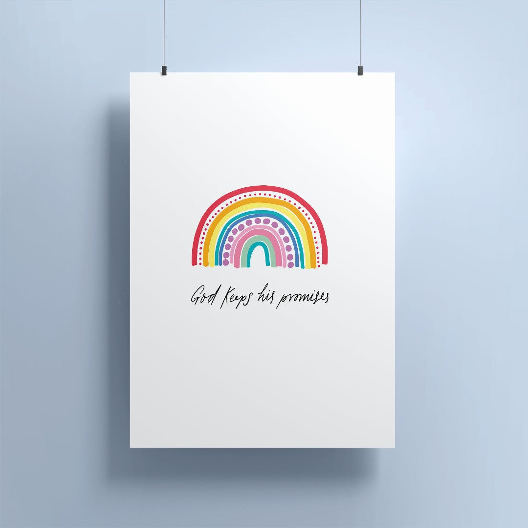 God’s Promises Rainbow A4 Print - Re-vived