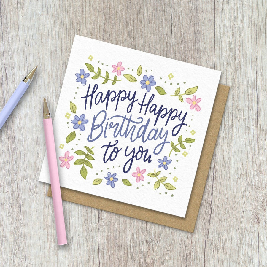 Birthday Floral Card - Re-vived