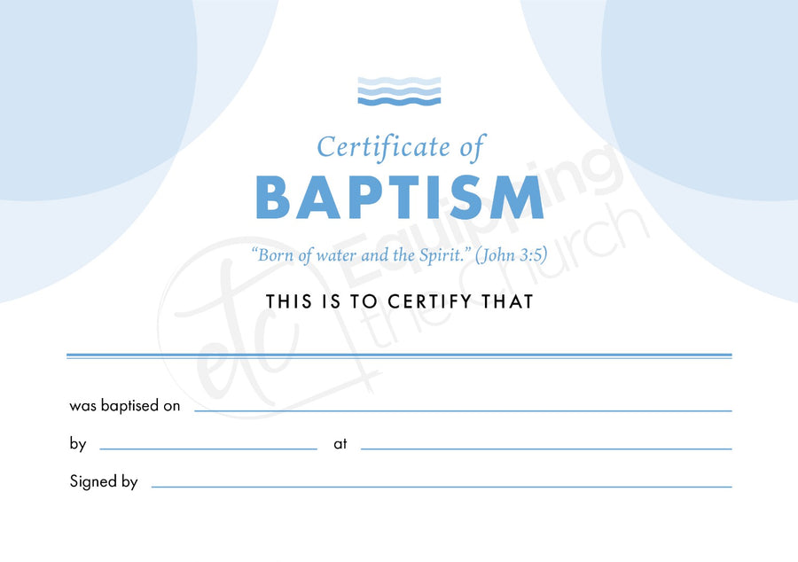 ETC Baptism Certificate A4 Landscape (pack of 10) - Re-vived