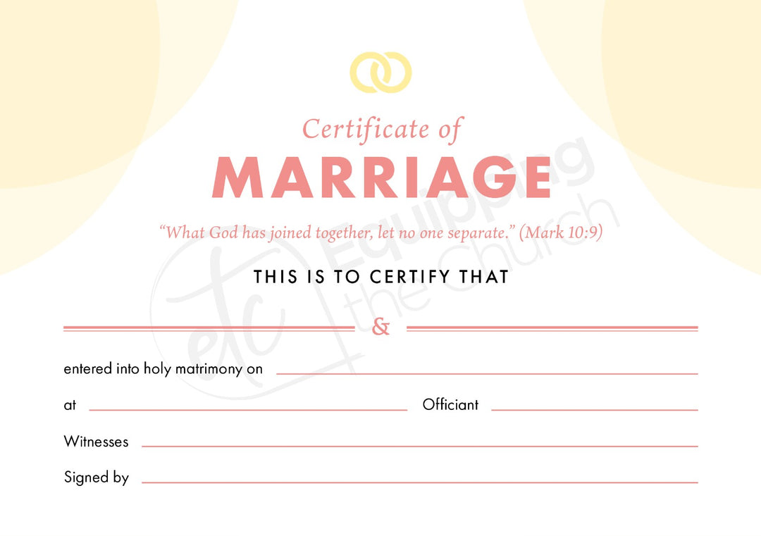 ETC Marriage Certificate A4 Landscape (pack of 10) - Re-vived