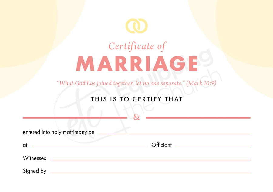 ETC Marriage Certificate A4 Landscape (pack of 10) - Re-vived