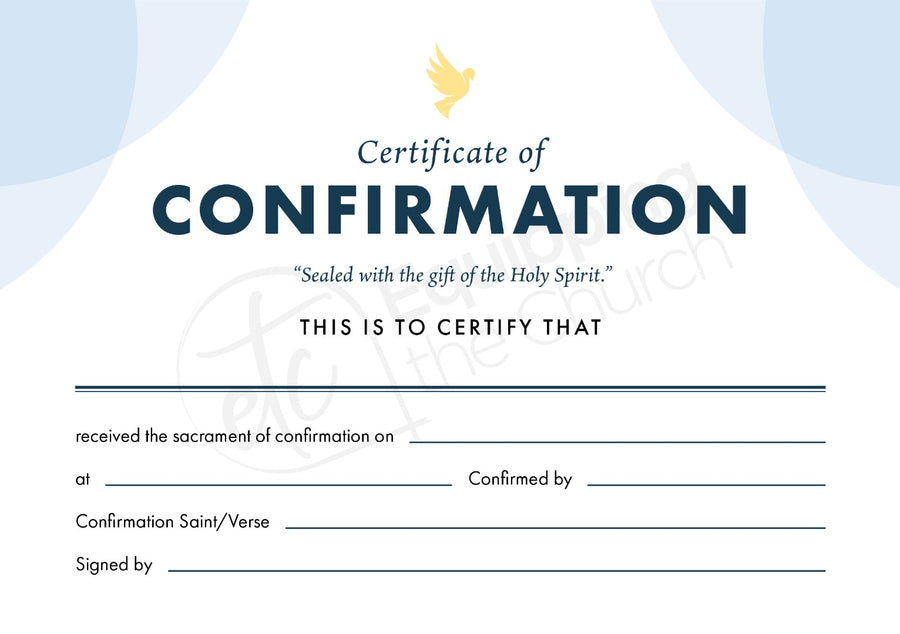 ETC Confirmation Certificate A5 Landscape (pack of 10) - Re-vived