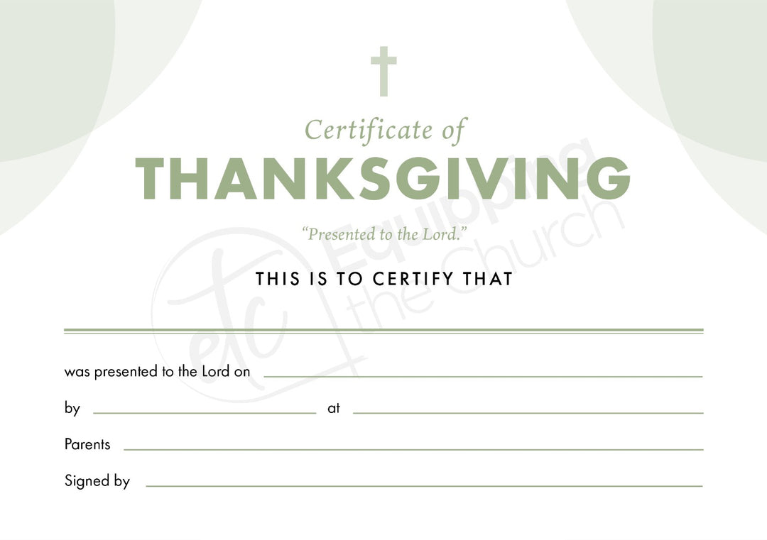 ETC Thanksgiving Certificate A5 Landscape (pack of 10) - Re-vived
