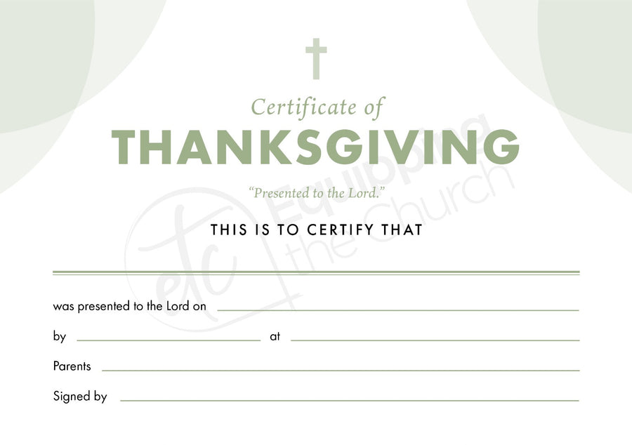 ETC Thanksgiving Certificate A5 Landscape (pack of 10) - Re-vived